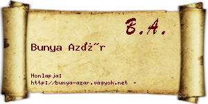 Bunya Azár névjegykártya